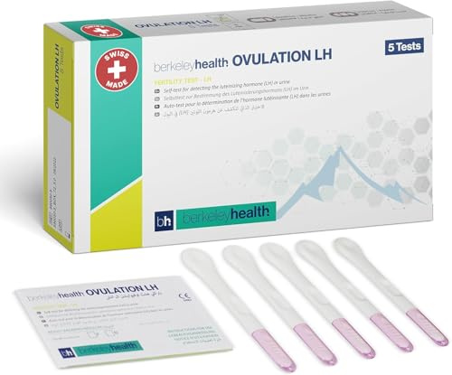 Berkeley Health Ovulation LH Heimtest-Kit | Erkennen Sie das luteinisierende Hormon (LH) im Urin | Schnell & 98,11% Genau | Einfach zu befolgendes Selbsttest-Kit | 5 Tests