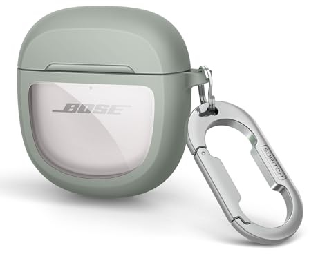 SURITCH Klart fodral för Bose QuietComfort Earbuds II 2022/QuietComfort Ultra 2023/Ultra Earbuds 2:a generationen 2025, stöttåligt TPU-skyddsfodral med karbinhake och nyckelring och transparent