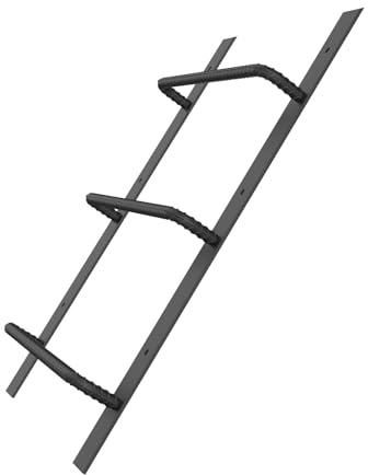3-Rung Window Well Ladder, Heavy Duty Steel Basement Egress Ladder, Fire Escape Ladder for Emergency Home Safety(34.2 Lx17.9 W, Straight, Matte Black)