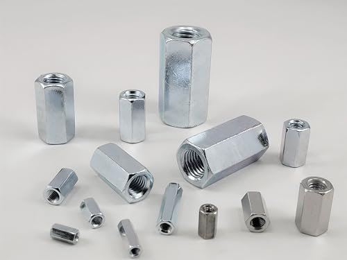 Lot de 5 manchons filetés galvanisés M24 x 72 mm