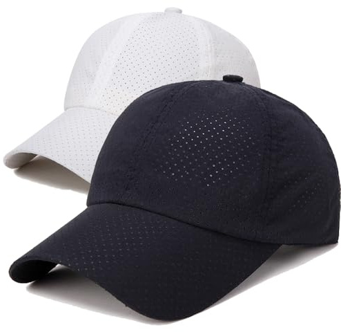 SZETOSY andningsbar sporthatt 2 st snabbtorkande löparmössa för utomhusaktiviteter solskydd justerbar unisex baseballkeps flerfärgad, Flerfärgad, M-L