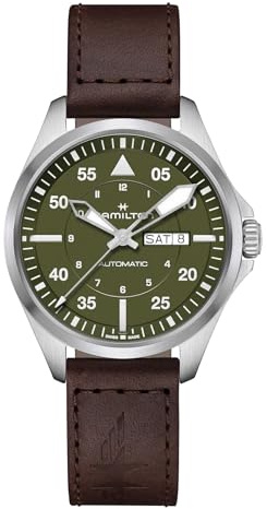Hamilton Khaki PilotDay DateAuto H64635560 Automatikuhr für Herren, Armband