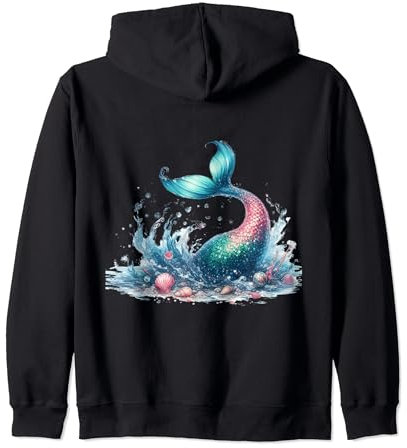 Meerjungfrau Ocean Splash Regenbogen Schwanz Meer Meerjungfrauen Flosse Kapuzenjacke