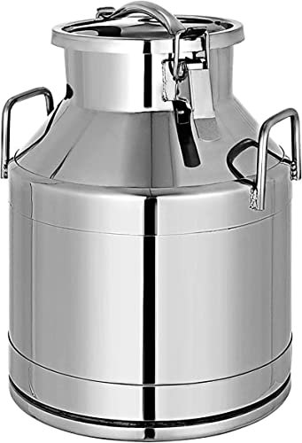 ZGYOZMNG Milchkanne, Milcheimer aus Edelstahl, Weineimer, Tragekrug mit versiegeltem Deckel für Lagerung und Transport (58 l) (48 l)