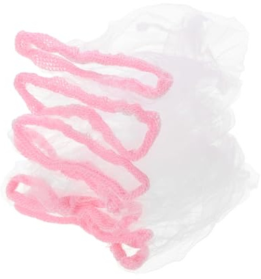 sourcing map 200Pcs 3.5x3.5 Mesh Sink Strainer Bags for Collecting Kitchen Food Waste Leftover Garbage Disposable Sink Strainer Bags Pink White