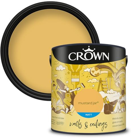 Crown Walls & Ceilings Peinture émulsion mate Moutarde 2,5 l