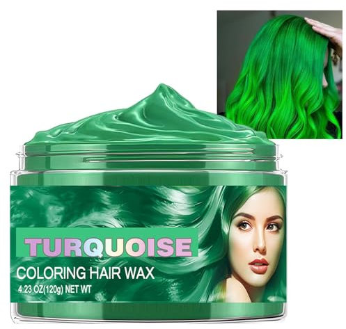 Grün Haartönung Temporäre Haarfarbe, 4,23 Unzen Green Haarwachs Styling Haartone Wax für Männer Frauen, Instant Hair Cream Natürliche Frisur Pomade, Haarfärbemittel Haar Wach für Cosplay & Party