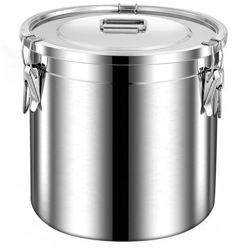 KELUNIS Contenitore Ermetico in Acciaio Inossidabile Contenitore per Alimenti Contenitore Ermetico per Cereali con Coperchi E Robusto Morsetto di Bloccaggio,6L