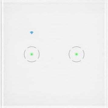 MIRATIC M1-LS-10 Interrupteur Sans Fil avec Wi-Fi Encastré Interrupteur Connecté Double avec Tuya Disjoncteur Connecté Smart Home Va et Vient Sans Fil Interrupteur Mural 2 Voies (blanc)