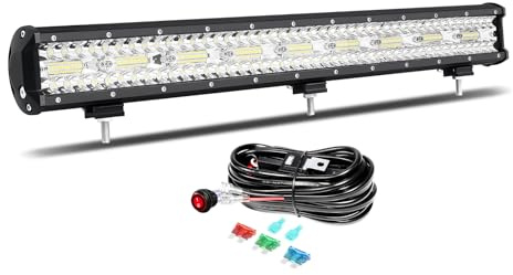Willpower Led Lichtleiste Balken 12V 24V 26 540W für Auto Offroad KFZ | Lightbar Arbeitsscheinwerfer, mit 12V Kabelbaum, 6000K Weiß, IP67 Wasserdicht, Beleuchtung für Traktor ATV Boot Quad