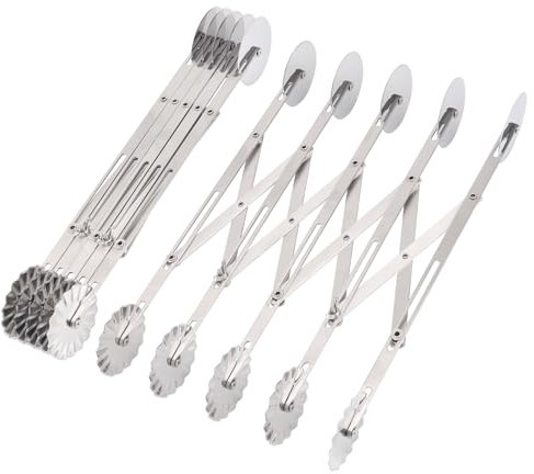 lasuroa Tagliapasta a 10 Rotelle, Tagliapasta in Acciaio Inossidabile Divisore Impasto Biscotti Doppia Testa Rotella Pasticceria Resistente Utensile Cucina Multiuso per Pizze Torte Waffle Biscotti