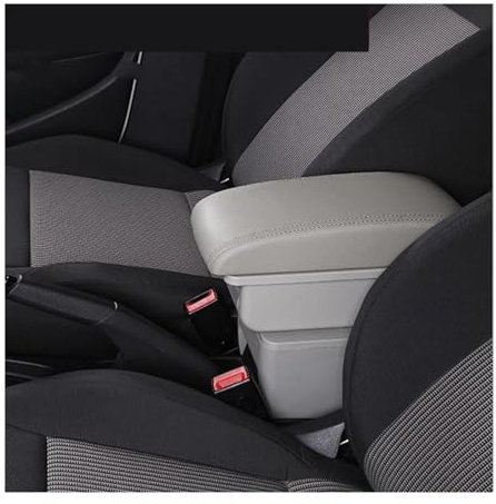 Reposabrazos Central Para Seat Para Ibiza 6j Para Ibiza 6L Reposabrazos Caja Almacenamiento Contenido Con Portavasos Consola Central USB(C5 Gray No Usb)