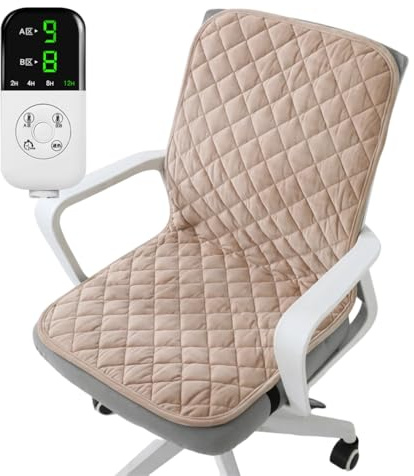 IFIKK 45x90cm Elektrisches Beheiztes Sitzkissen Bürostuhl Heizmatte Smart Timer Winter Wärmekissen Integriertes Rückenauflage (A006)