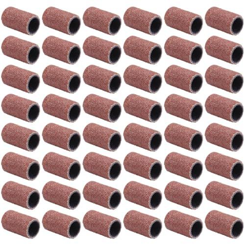 GALPADA 100 pièces Manchons Abrasifs Cylindriques pour Ponceuse Ongles Compatible Pour Ongles Naturels et Artificiels Manche pour Outils Rotatifs de Manucure