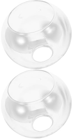 Hoement Paralume in Vetro Trasparente a Globo 2 Pezzi Ricambio per Lampada a Sospensione E27 Paralume Rotondo Leggero Antivento per Lampadari Applique e Plafoniere Compatibile per Uso
