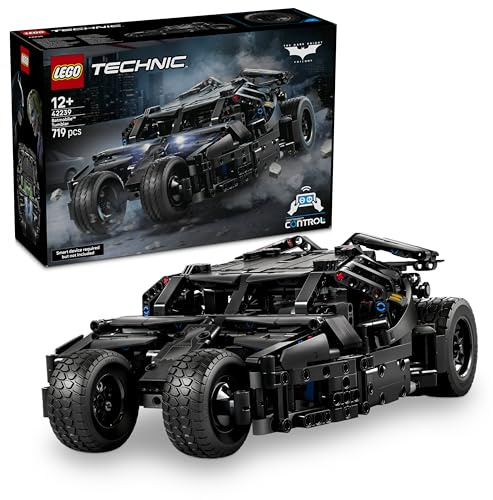 LEGO Technic Batmobile Tumbler – Fjärrstyrd leksaksbil för barn – Fanprodukt från Batman – Fjärrstyrd bil med strålkastare – Present för pojkar och flickor från 12 år – 42239