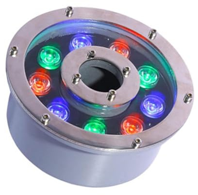 Luci Subacquee A LED Per Laghetti, IP68 Impermeabili Con Faretti Con Telecomando, Lampade A LED Sommergibili Per Fontane, Luci Per Piscina Con Foro Centrale Che Cambiano Colore RGB AC12V-24V(24W(12V))