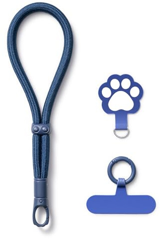 CHUQING Correa de muñeca para teléfono, cordón corto para teléfono, llavero, cartera, cadena azul real