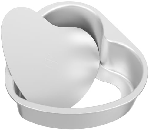 Sewroro 6 inch Heart Shaped Cake Pan Removable Bottom Cake Tin Anodized Aluminum Alloy Baking Mold for Cheesecake Layer Cakes Chocolate and Desserts Silver