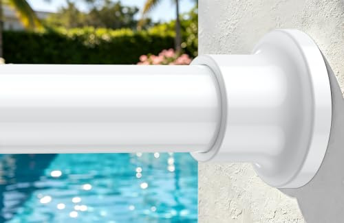 ZYLMSC Vorhangstange ohne Bohren,102–215cm,Ø 25mm,Weiß | Verstellbare rutschfeste Teleskopstange zum klemmen für Fenster,Kleiderschrank