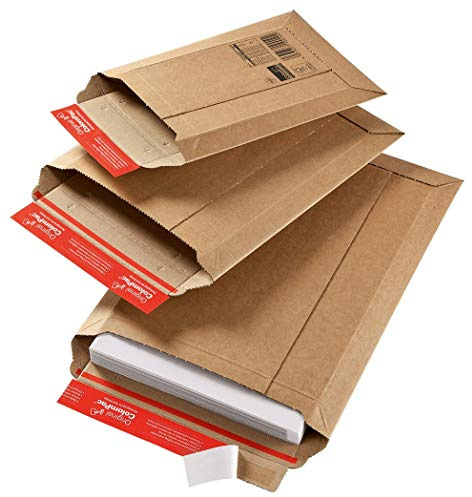 Versandtasche aus Wellpappe Karton mit Selbstklebeverschluss und Aufreissfaden | CP010.08 Innenmaß 340x500x50mm | braun| 100 Stück