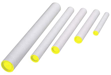 10 Tuben Karton mit Stopfen Kunststoff Postsendungen alt70 X 7 CM Durchmesser Weißen