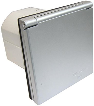 CEE Einspeisungsdose - mit Deckel - 230V - silbergrau