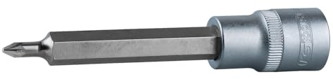KS Tools 917.1326 1/2 Llave de vaso con punta para tornillos de estrella PZ, larga, PZ2