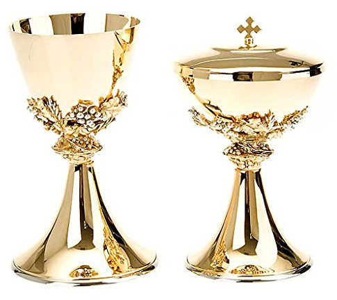 Holyart Calice et ciboire décoration en étain, Calice