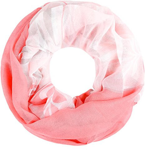 Autiga leichter Damen XXL Schlauchschal Infinity Loop Schal Rundschal Blumen Blüten Tube Scarf Floraler Print