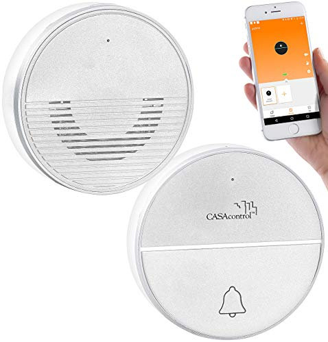 CASAcontrol Funk Gegensprechanlage: Funk-Türklingel mit WLAN und Gegensprech-Funktion per App, 50 m (Funkklingel mit Gegensprechanlage, Funkklingel mit Sprechanlage, Seniorenhandy)