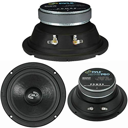 Pyle 1 Lautsprecher kompatibel mit Pyle PDMR6 mitteltöner 16,50 cm 165 mm 6,5 Durchmesser 150 Watt RMS 300 Watt Max 8 Ohm Impedanz Schwarz