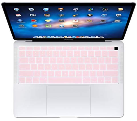 Se7enline for MacBook Air Keyboard Cover 13 inch 2018-2023 A1932 | Silicone Waterproof Dustproof Durable Washable Laptop Accessories US Layout 2023 2022 2021 2020 2019 2018,Rose Quartz