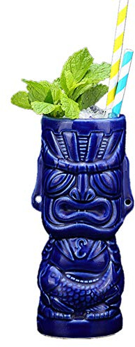 Cocktail Hawaiian Tiki Tasse Keramik Wein Bier Becher Cocktail Glas Kreative Bar Party Lustige Kaffeetasse für Zuhause Büro Geschenk (25 Relief-Statue)
