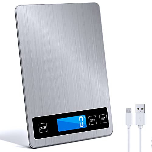 Raniaco Balance de Cuisine Electronique - Bilancia Da Cucina Digitale da 15 kg e Una Bilancia Da Cucina Di Precisione Da 1 g - g/kg/lb: oz/ml/fl'oz - Bilancia Pesa Alimenti A Batteria o USB