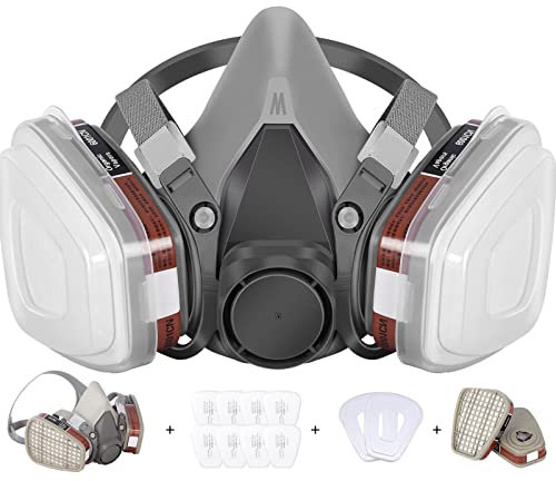 Cubierta de media cara reutilizable, 6200 Half Respirаtor, para pintura, polvo y formaldehído, lijado, pulido, rociado, contra polvo, productos químicos