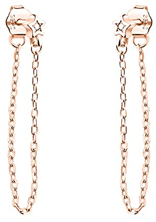 SOFIA MILANI - Orecchini da Donna in Argento 925 - Placcati in Oro Rosa e con Pietra Zircone - Orecchini Pendenti Catena - 21101