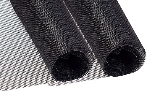 infactory Moskitonetz Meterware: 2erSet Insektenschutzgitter aus UVbeständigem Fiberglas,100x250cm,schw (Insektenschutzgitter Meterware, Fenster-Insektenschutz-Gitter, Magnet Fliegengitter)