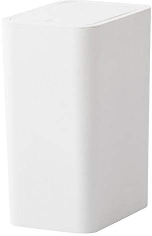 Corbeille à papier Poubelle Poubelle en plastique avec poubelle à contact tactile,corbeille à papier Rectangulaire,salle de bains avec couvercle,corbeille à papier à ouverture étroite -Blanc 8 L Salle