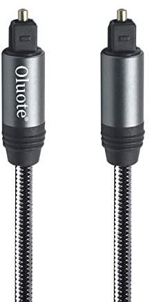 Oluote Cavo Audio Ottico Digitale Toslink, Cavo Ottico Ultra Clear Audio Trasmissione Digitale Convertitore Adattatore, per Speaker, Smart TV, Sound Bar, Home Theater (1.5M)