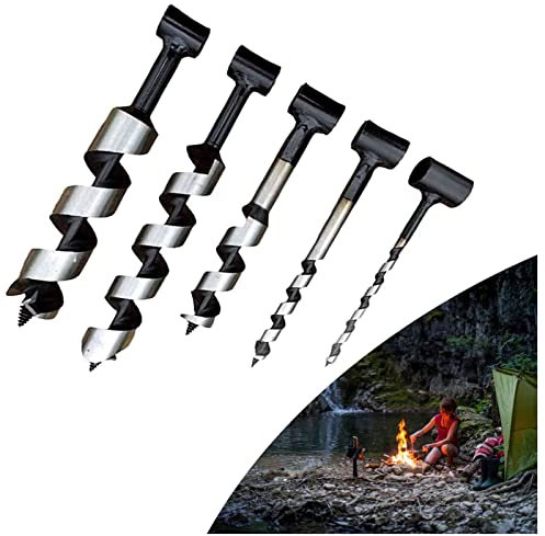 HH-CC Manueller Survival-Bohrer – Mehrzweck-Scotch-Eye-Holzbohrer-Set – Hochleistungs-Handbohrer-Bohrer-Survival für Outdoor-Bushcraft Camping Shelter Building Travel Games,25mm