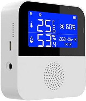 Termostato senza fili Tuya Smart Home WIFI Auntura del sensore di umidità di temperatura Igrometro esterno Rilevatore del termometro for cellulare Controllo del telefono cellulare Termostato per risca