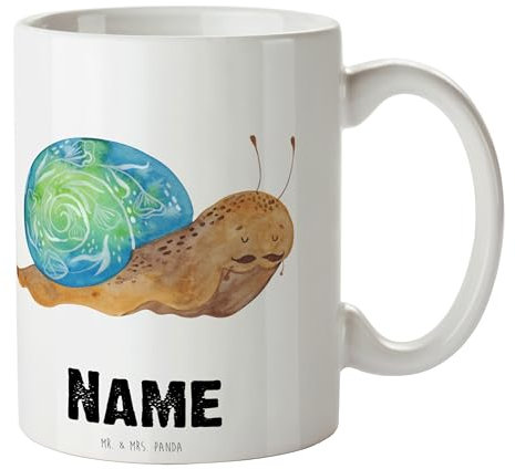 Mr. & Mrs. Panda tasse personalisierbar Schnecke Sir - Personalisierte Geschenke, Lebenszeit, Weisheit, Lebensmut, Namensbecher, personalisierbare, personalisierter kaffeebecher, Schnecken, Motivation