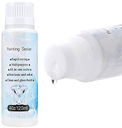 astound Sellador de pintura de diamantes, 120 ml, protector de pintura de diamantes con cabezal de esponja, el pegamento 5D para pintura de diamantes puede mantener el brillo y la resistencia de las