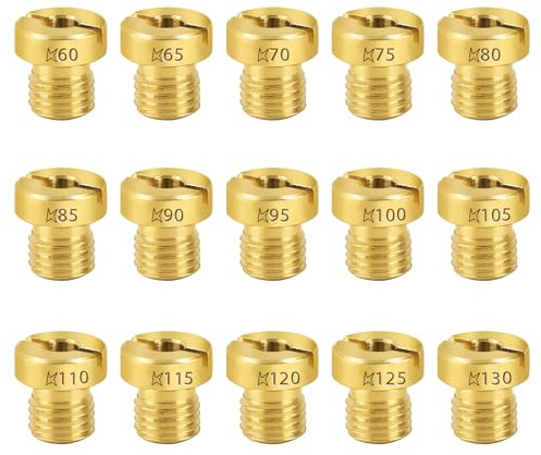 15 Gicleurs Principaux 6 mm, Kit pour Carburateur Dell'Orto PHBN PHVA | Assortiment de Buses Taille 60 à 130, Pièces de Réglage pour Scooter, Moto et Cyclomoteur