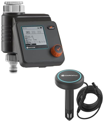 Gardena Set Water Control Select with Soil Moisture Sensor, Tap connector 26,5mm (G 3/4''), Adapter 1''-3/4'', 1 x Adapter 3/4''-1/2