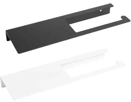 Natural Goods Berlin Porta-rotolo di carta igienica da parete KLEAN | Montaggio semplice al muro | Porta-rotolo da bagno in metallo bianco con ripiano per smartphone e co. | Ideale per il bagno