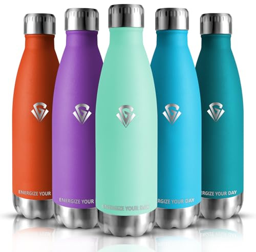 Grsta Borraccia Termica, Borraccia 750ML, Borraccia Acciaio Inox Senza BPA, Bottiglia Termica 0.75l Senza Perdite, per Scuola, Sport, Campeggio,Palestra