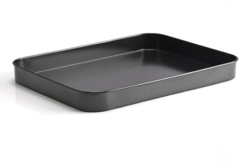 Operitacx Non-Stick Rectangular Cake Pan, 10.23Inch Deep Baking Pan for Brownie Meats Lasagna, Rectangular Bakeware for Oven Use, Easy Clean & Heavy Duty, Stainless Steel Core, Black