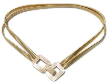 Damen GüRtel Vintage Metall Elastische Gürtel for Frauen Goldene Kleid Dekor Taille Gürtel Mädchen Dünne Taille Kette Weiblichen Gürtel Dekorativer GüRtel (Size : L 80-115cm, Color : Gold)